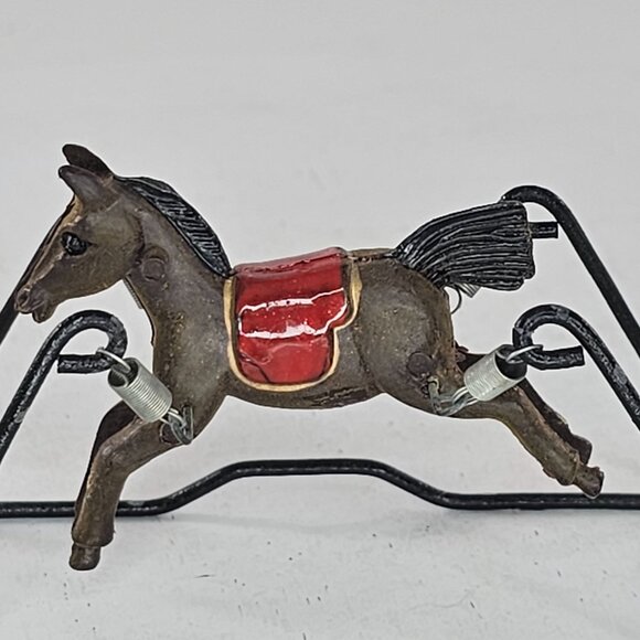 Vintage Concord Miniatures Rocking Riding Horse Dollhouse 1970s 1:12 - Picture 7 of 8